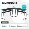 thumbnail image 3 of Open Box RIF6 L Shaped Computer Desk w/ Keyboard Tray, Easy Assembly, Black, 3 of 9