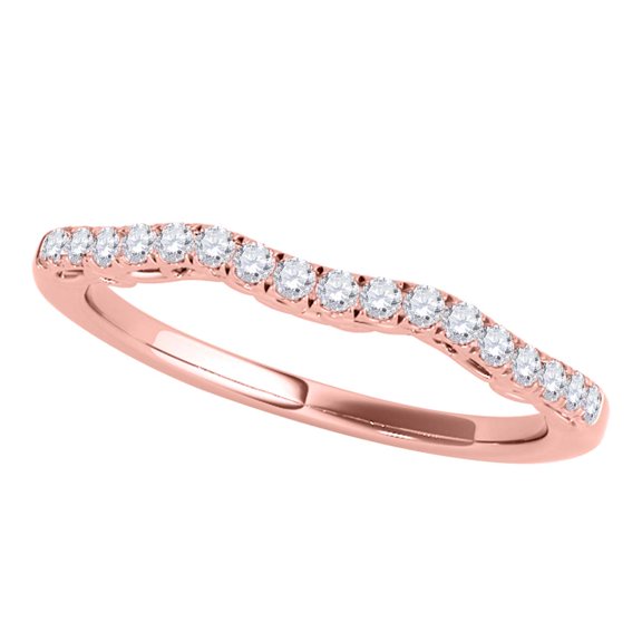 Aonejewelry 0.20 Ct. Diamond Engagement Wedding Band in 10K Solid Rose Gold
