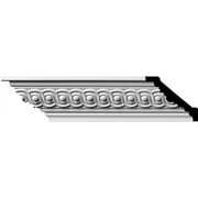 2 1/4"H x 2 1/2"P x 3 5/8"F x 94 1/2"L, (1 5/8" Repeat) Foster Running Coin Crown Moulding