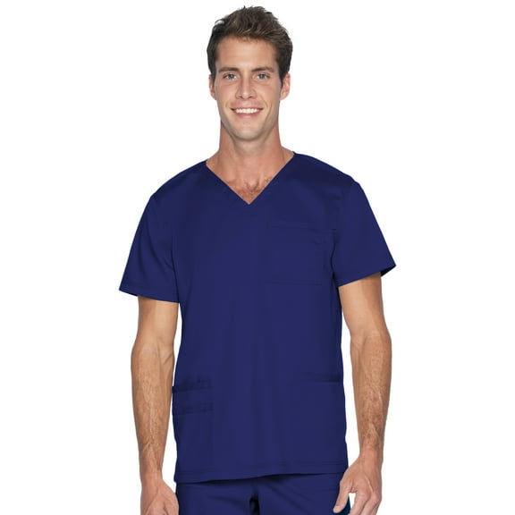 Landau ProFlex Tailored Fit Comfort Stretch 4-Pkt V-Neck Scrub Top for Men 4253
