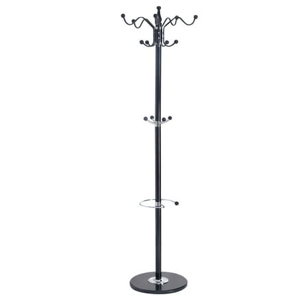 Maple Rack - Costway 15 Hooks 70'' Metal Coat Hat Jacket Stand Tree Holder Hanger Rack w/ Marble Base