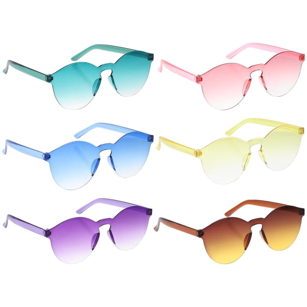 KAKOWELY 6 gafas de sol sin montura, gafas casuales para fiestas y vacaciones.