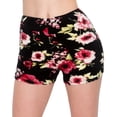 thumbnail image 2 of ALWAYS Women's Velvet Lined Soft and Fluffy Lounge 1" Waistband Shorts Floral 1882 Black 2XL, 2 of 4