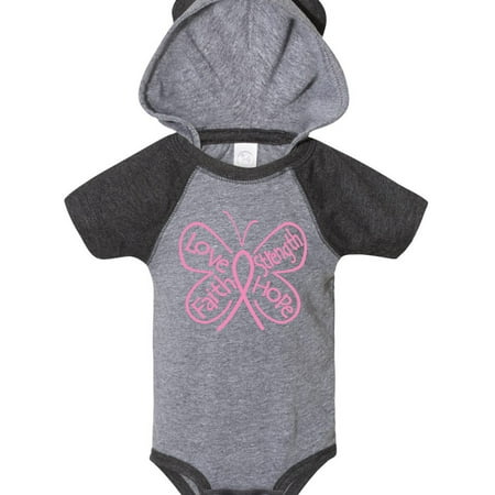 

Inktastic Breast Cancer Butterfly Inspiring Words Gift Baby Girl Bodysuit