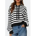 thumbnail image 3 of PRETTYGARDEN Womens Striped Sweaters Fall Pullover Hoodies Y2K Casual Long Sleeve Tops Winter Fashion Clothing, 3 of 8