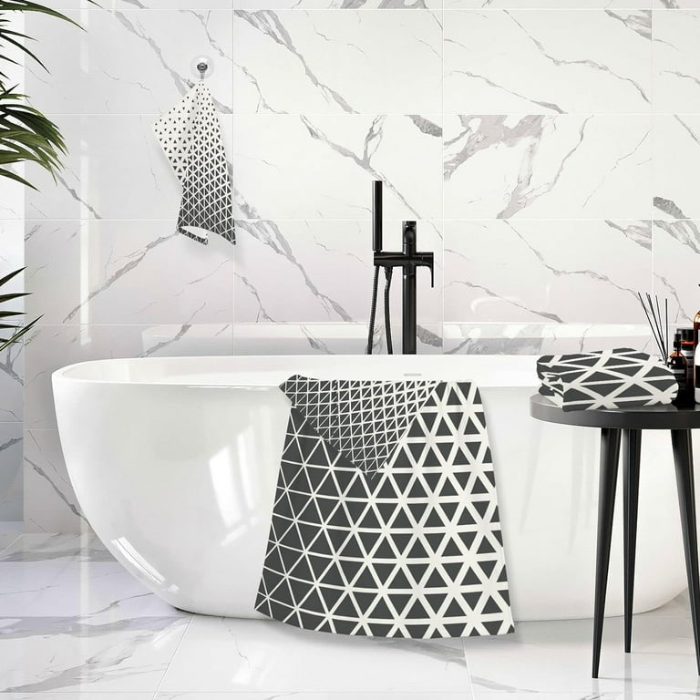 Black and white geometric towels hotsell