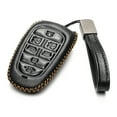 thumbnail image 2 of Vitodeco Leather Smart Key Fob Case Cover Protector Compatible with Tucson, Santa FE, Sonata, Nexo (2019 - 2024 Models) - 7-Button, Black, 2 of 5