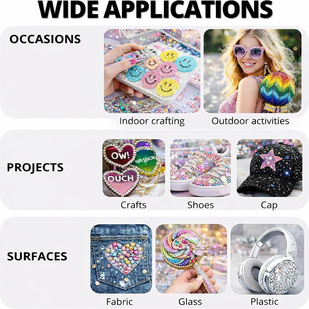 24 Colors Bedazzling Kit with Jelly Rhinestones, 32000PCS 3mm Flatback Resin Rhinestones with B7000 Glue,Rhinestone Kit for Crafts, Nail Art and Cloths