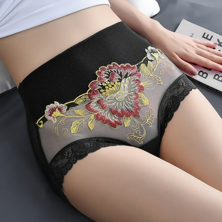 

Lingerie for Women Women Ladies Sexy Flower Stretch Embroidery High Waist Lace Bikini Soft Panties Panty Underwear Underwear