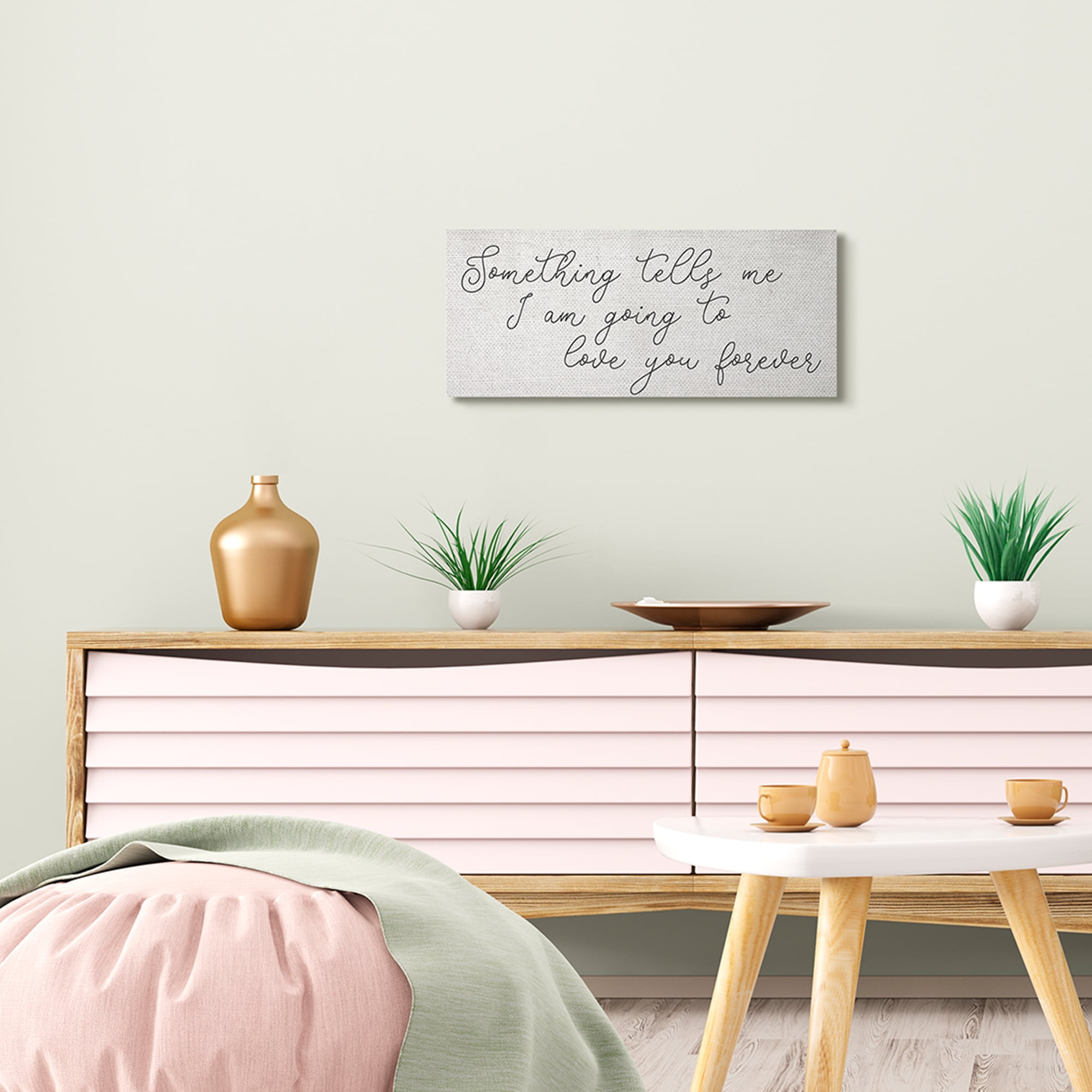 Stupell Industries Something Tells Me Cursive Romantic Quote ,10 x 24,Designed by Daphne Polselli