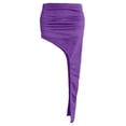 thumbnail image 3 of Summer Street Solid High Slit Asymmetric Bodycon Midi Skirt Casual Outing Party Wear Versatile All-Season Knit Fashionable Elegant Slim Fit Women'sPurpleXS, 3 of 3