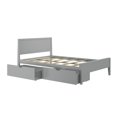 thumbnail image 3 of Max & Lily Full Size Bed Frame with Storage Drawers, Solid Wood Platform Bed for Kids, Grey, 3 of 8