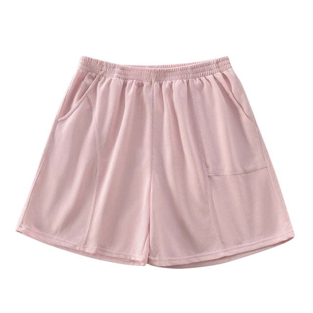 Timegard Running Shorts for Women Plus Size Wide Leg Elastic Waisted Sweatshorts Workout Shorts with Pockets