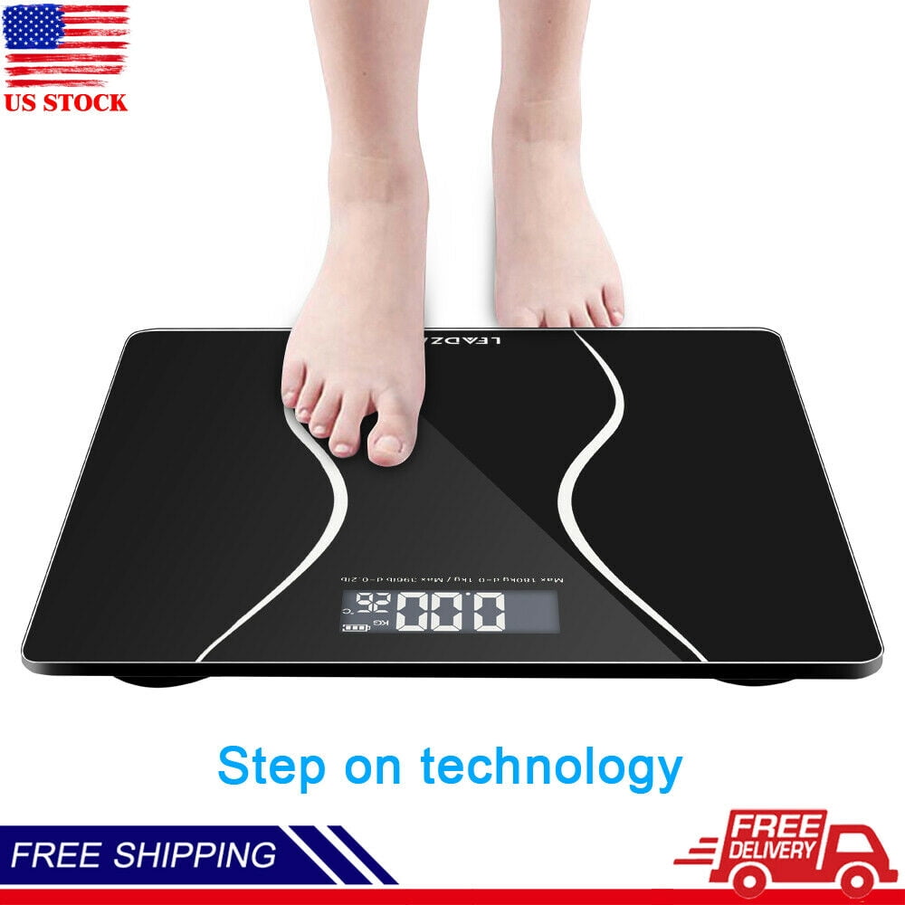 Digital Body Weight Bathroom Scale - Upgraded High Accuracy Measurements, 400 Pounds Capacity (Black)