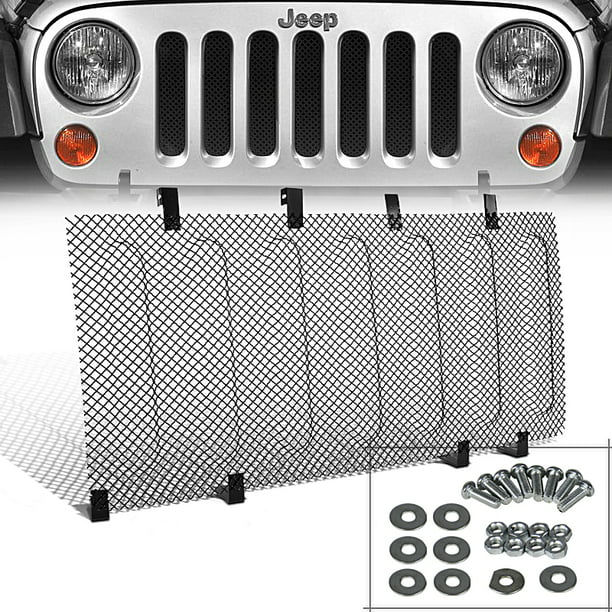 Spec-D Tuning For 2007-2016 Jeep Wrangler Jk Front Hood Grille Steel Mesh  Guard Rugged Radiator Armor 2007 2008 2009 2010 2011 2012 2013 2014 2015  2016 