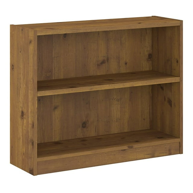 Bush Furniture Universal 2 Shelf Bookcase in Vintage Golden Pine