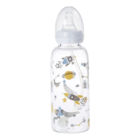 CutiePlusU Adult Glass Feeding Bottle Cute Printed Large Size Baby Bottles 13.5Oz/400ML Cosmic Adventurer
