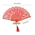 thumbnail image 2 of Unique Bargains Tassel Folding Fan 1 Pc for Weddings Parties Red, 2 of 5
