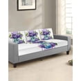 thumbnail image 2 of Purple Hydrangeas Couch Cushion Covers Stretch, Washable Sofa Seat Covers Individual Seat Cushion Sofa Slipcovers Farmhouse Purple Stripe Linen Couch Cover Furniture Protector M-1PCS, 2 of 7