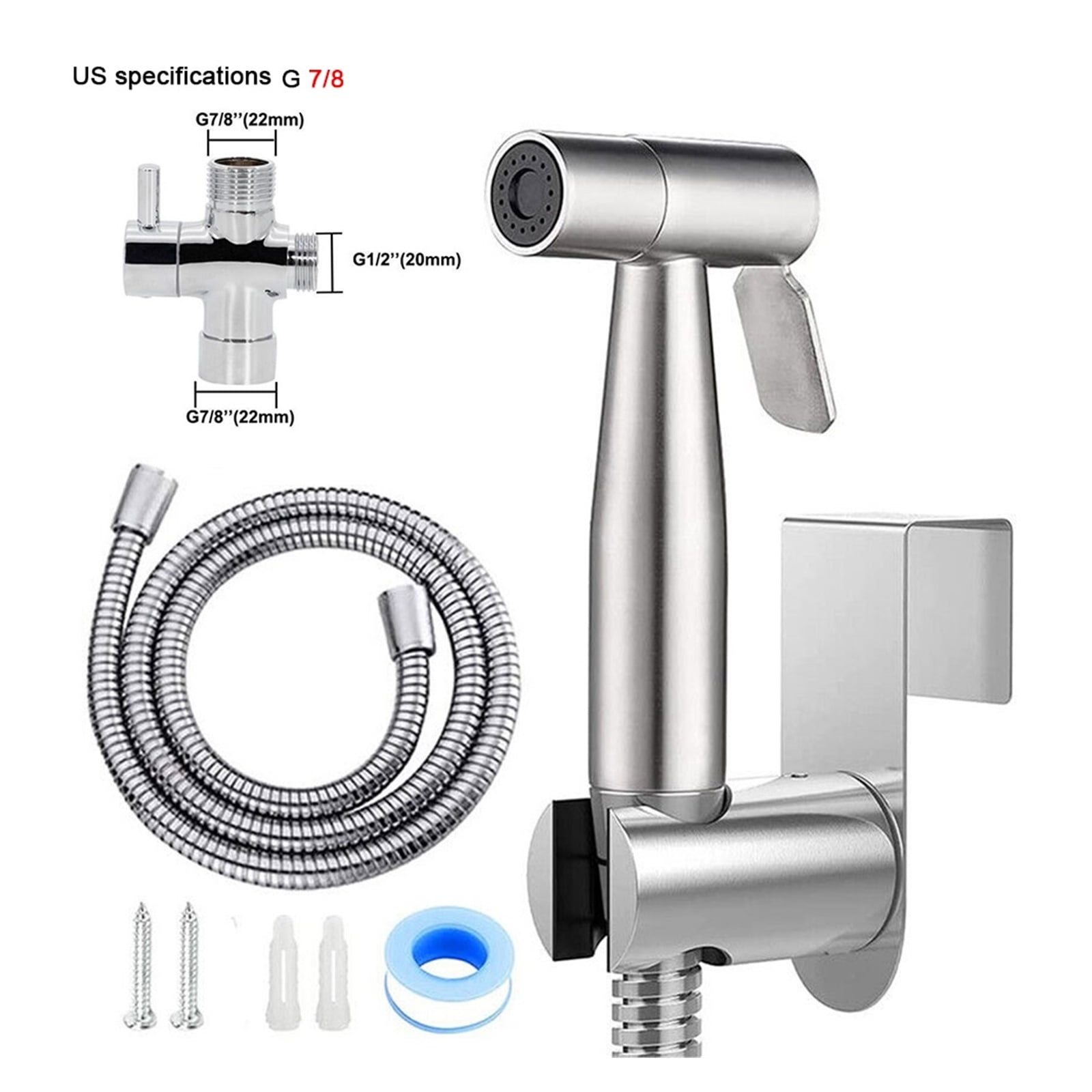 Toilet Companion Bidet Spray Gun Set, High Pressure Booster Nozzle Toilet Spray Gun 304 Stainless Steel - Modern Design