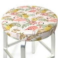 thumbnail image 3 of Lsque Tropical Pink Flamingo Pineapple Round Bar chair cushion covers Velvet Fabric Premium Comfort Protects from Scratches and Stains for 14-17 Inch Chair- 14 inch, 3 of 7