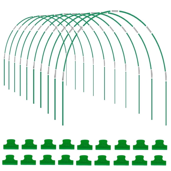 60 PCS Greenhouse Hoops Grow Tunnel, 10 Sets of 8FT Long Garden Hoops, DIY Width Grow Tunnel for Raised Beds, Fiberglass Garden Hoops Kit,