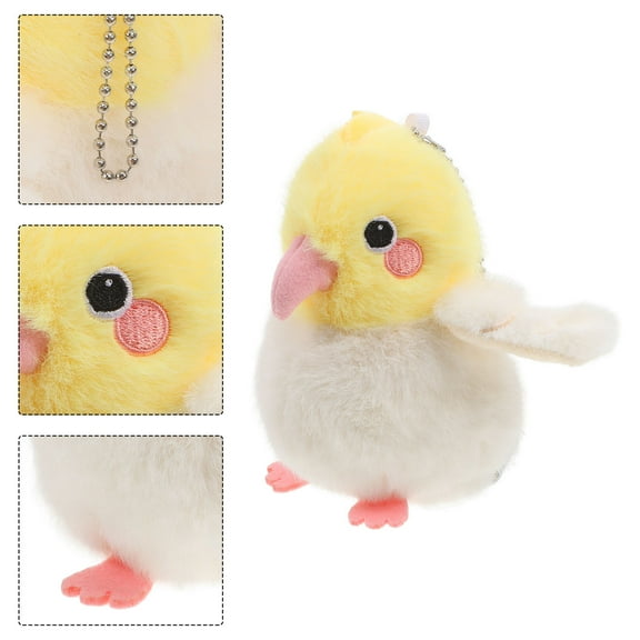 LULULION Bird Keychain Parrot Plush Keychain Charm Assorted Color 1 Pcs