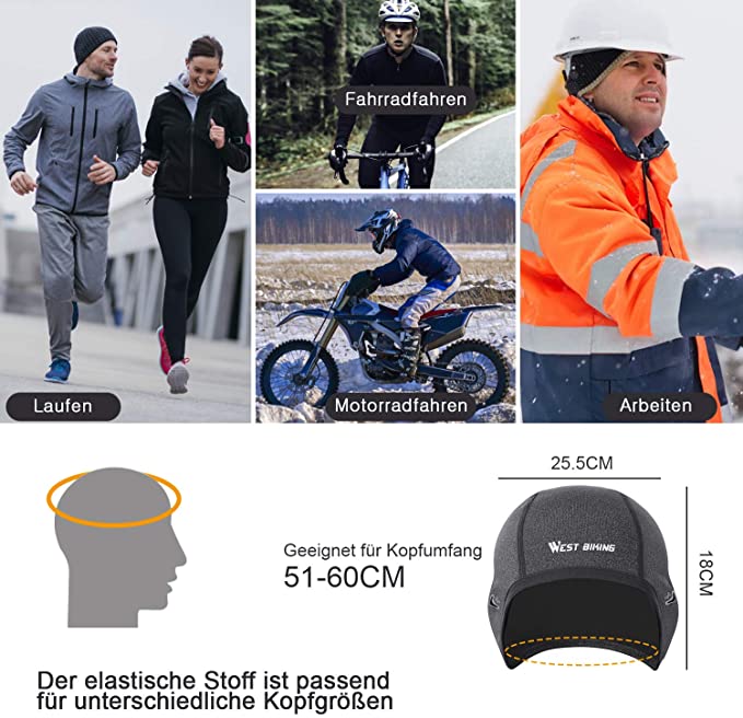 Bicycle Hat, Skull Cap, Bike Warm Cap 