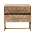 thumbnail image 3 of Benzara Two Drawers Nightstand, Rustic Java Brown, 3 of 5