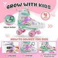 thumbnail image 3 of LPAMEOIU Kids Roller Skates with Light up Wheels,Adjustable-Size toddler Skates for Girls Boys(Pink,S), 3 of 11