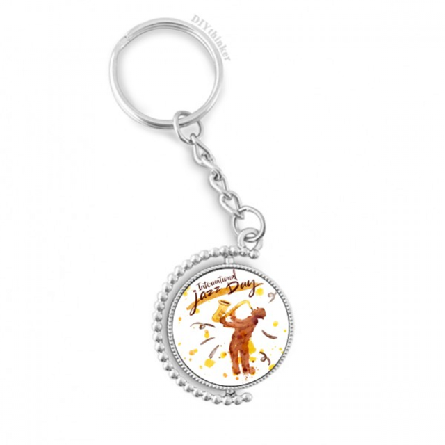 instruments de Musique sax Motif Aquarelle Porte-Clés Rotatif Accessoires Chaîne clip