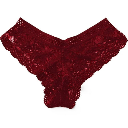 Yuhangmm Women s Panties Womens Low Waist Lace Through Waist Bikini Brief Underwear Thong Seamless Underwear for Women Bikini Briefs