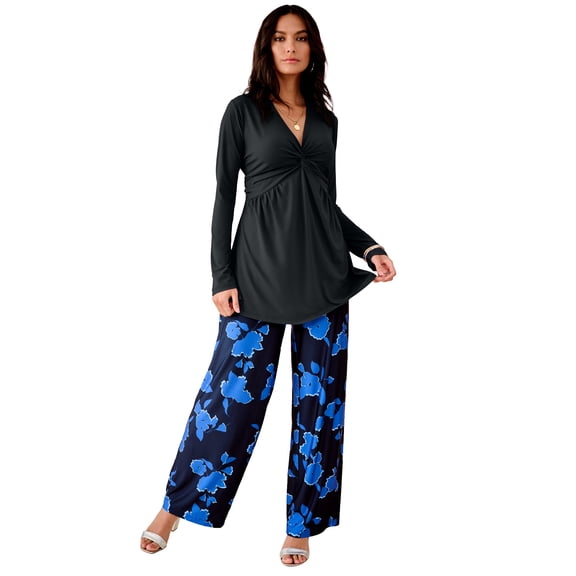 Roaman's Women's Plus Size Shirred Empire Waist Tunic