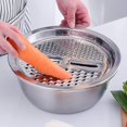 thumbnail image 3 of Cuenco multifuncional de acero inoxidable, juego de colador de acero inoxidable, 3 piezas, colador de cocina, multifuncional, grande, de malla fina, cesta de acero inoxidable,, 3 of 4