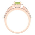 thumbnail image 4 of 2.22 ct Brilliant Emerald Cut Natural Peridot 14k Rose Gold Halo Solitaire with Accents Engagement Bridal Wedding Ring Band Set size 9.75, 4 of 7
