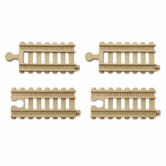 Plastic to Wooden Train Track Adapter Compatible with Thomas TrackMaster, Brio, IKEA, 4-Pack
