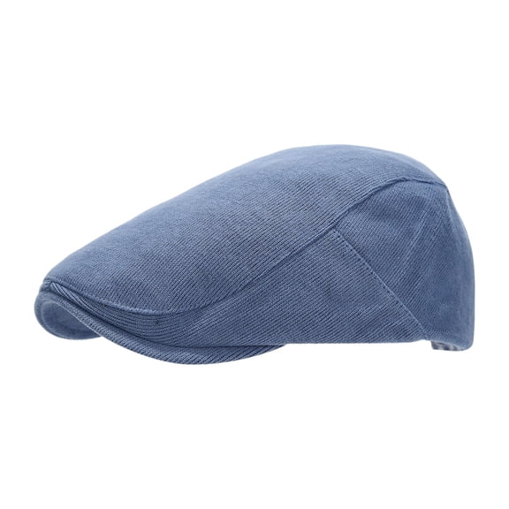 Unisex Vintage Plain Forward Hat Knit Cotton Flat Cap for Adults Breathable Soft Retro Newsboy Cap for Spring Autumn Everyday Casual Apparel Headwear