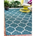 thumbnail image 2 of Unique Loom Tapis en Treillis Extérieur 3' 3 x 5' 3 Rectangle Teal/gris, 2 of 2