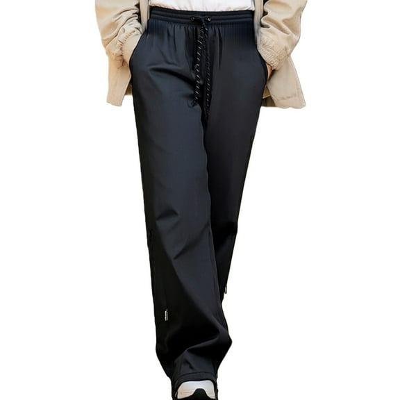 Audhol Waterproof Pants Women Womens Hiking Pants Walking Trousers Thermal Fleece Lined Ladies Winter Outdoor Windproof Warm Softshell Hiking Fishing Ski Pants Snow Pants Black L