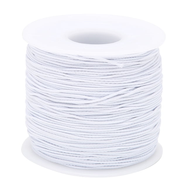 Cordón de hilo elástico de 1mm X 100m, cuerda para manualidades DIY, joyería, pulsera, cuerda blanca