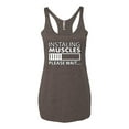thumbnail image 2 of Wild Bobby Installing Muscles Please Wait Gym/Workout Women Tri-Blend Racerback Tank Top, Brown, Small, 2 of 5