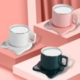 thumbnail image 2 of Taza de café de gato bonito, almohadilla de calentador y tazas, taza de energía eléctrica, almohadilla de calefacción, rosa Feliz Sencillez, 2 of 5