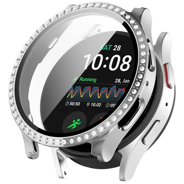 Caja Reloj PC Diamond Vidrio Templado para Galaxy Watch 7 plateado 40 Mm Walmart en linea