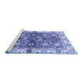 thumbnail image 2 of Ahgly Company Machine Washable Indoor Round Oriental Blue Modern Area Rugs, 5' Round, 2 of 4