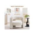 thumbnail image 4 of Mid-century moderno velvet accent barrel armchair comfortable forrado sofa chair con armrests para sala de estar dormitorio apartment y oficina study-orange bouclé, 4 of 6