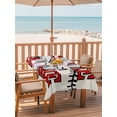 thumbnail image 2 of Outdoor Tablecloths with Umbrella Hole & Zipper, White Red Baseball Tablecloth Rectangle 60x84 Inch, Modern Art Funny Words Waterproof Table Cloth, Patio/Pool/Picnic Table Covers, 2 of 8