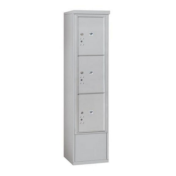 Salsbury Industries Freestanding USPS Aluminum 3 Unit 4C Horizontal Parcel Locker