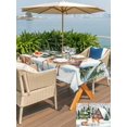 thumbnail image 4 of Outdoor Tablecloth with Umbrella Hole and Zipper, Grey Christmas Rectangle Table Cloth 54x80 Inch Waterproof Tablecloth, Xmas Winter Forest Tree Deer Snowflakes Picnic Table Cover for Patio Camping, 4 of 7