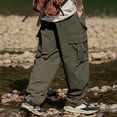thumbnail image 2 of Rggeeun Cargo Pants For Men Relaxed Fit Sport Pants Jogger Sweatpants Drawstring Outdoor Trousers With Pockets Loose Fit Joggers Classic, 2 of 7