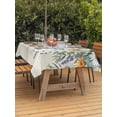 thumbnail image 2 of Outdoor Tablecloth with Umbrella Hole and Zipper, Floral Eucalyptus Leaves Rectangle Table Cloth 52x70 Inch Waterproof Tablecloth, Daisy Summer Botanical Pastoral Picnic Table Cover for Patio Camping, 2 of 7